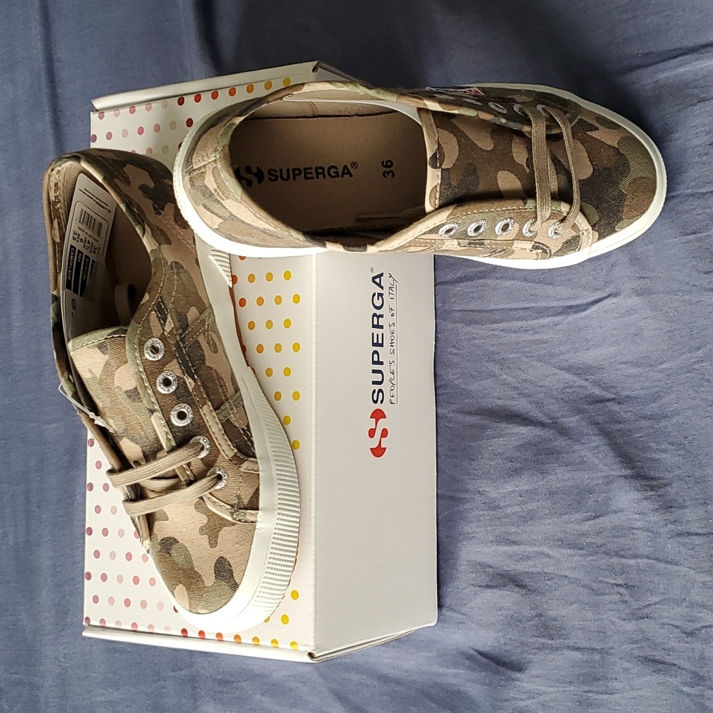 Superga 2750 Cotu Classic Sneakers Camo Print Size 6